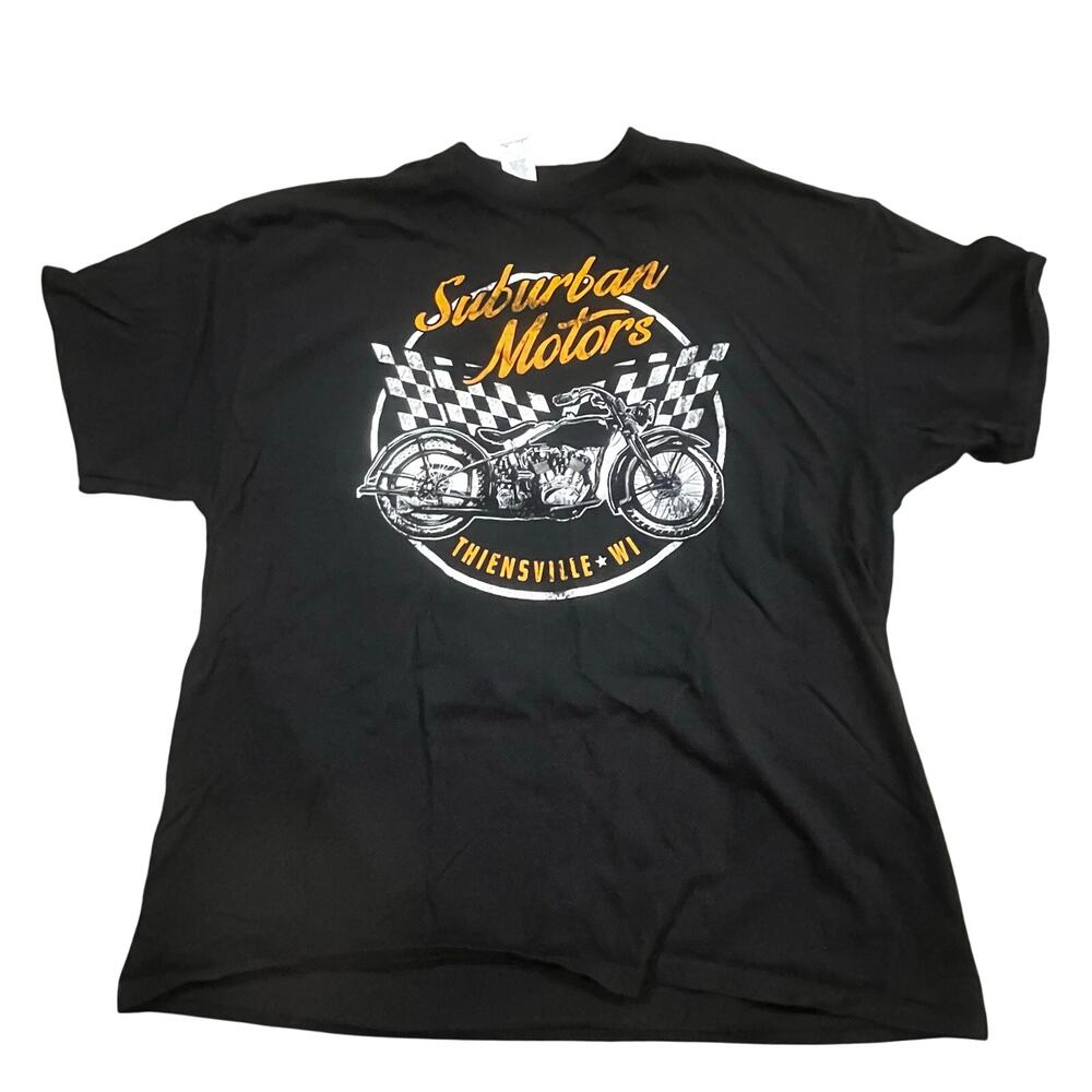 Suburban Motors Graphic T Shirt Mens XL Black Motorcycle Biker‎ Thiensville WI